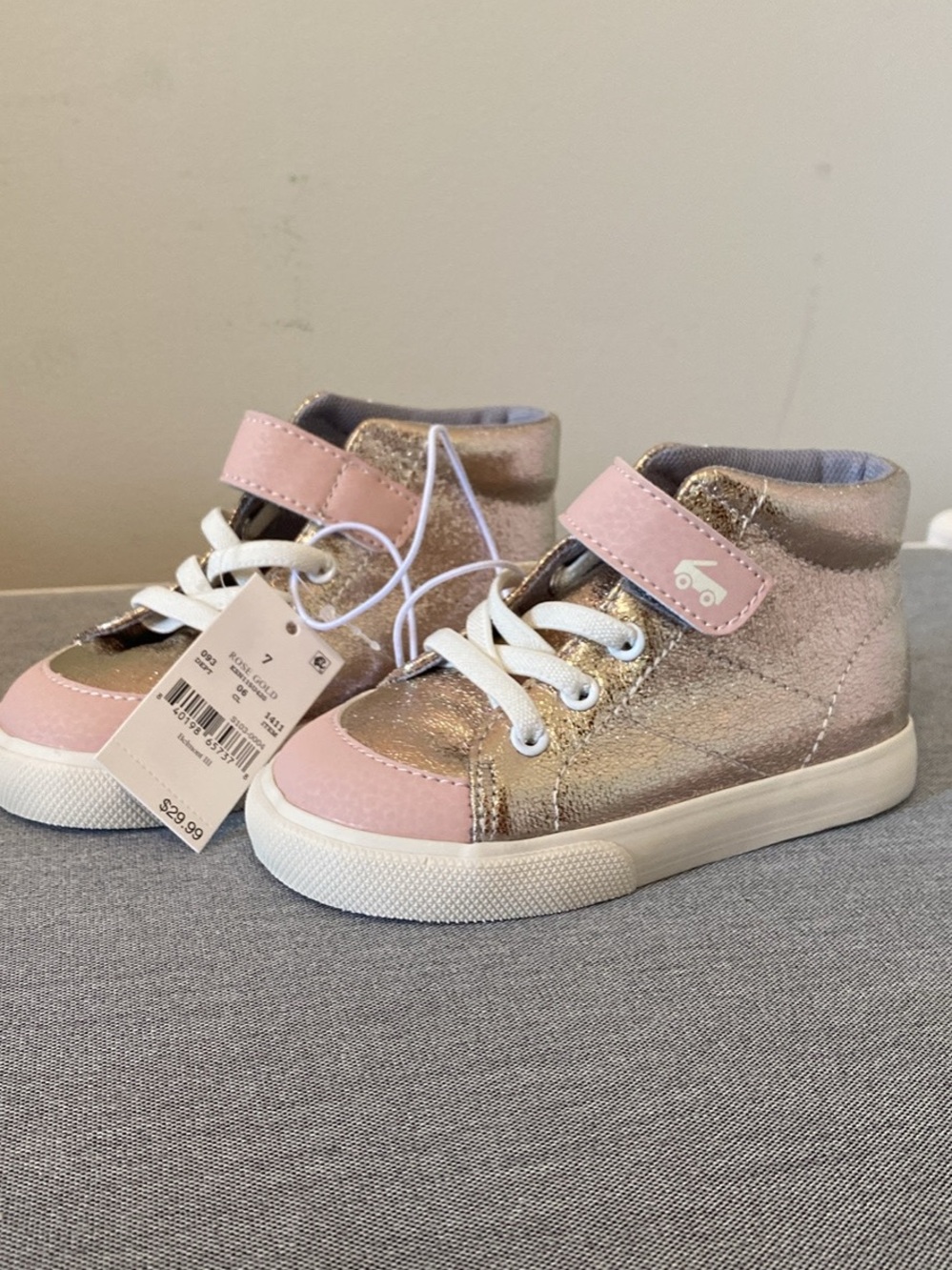 See Kai Run Girls Metallic Pink High-Top Sneakers